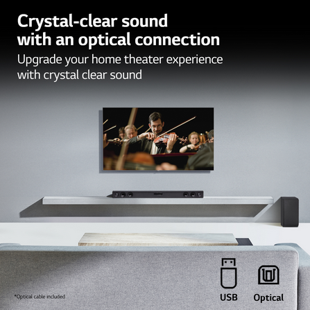 LG 2.1ch 300w Sound Bar SQC2 with Wireless Subwoofer and Bluetooth